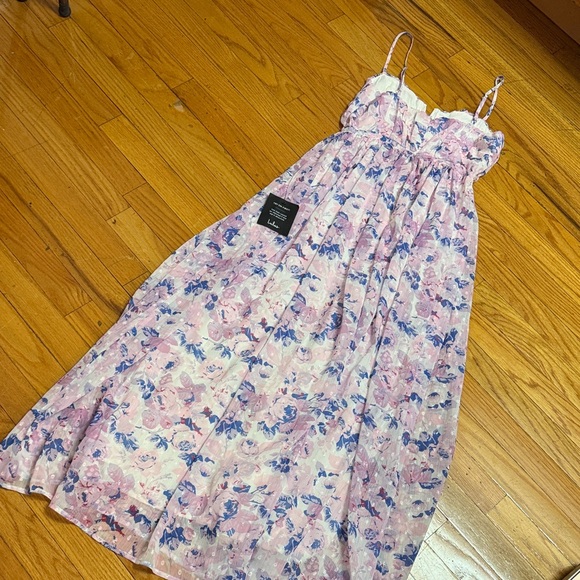 Lulu's Pink and Blue Floral Maxi Dress - Picture 7 of 8